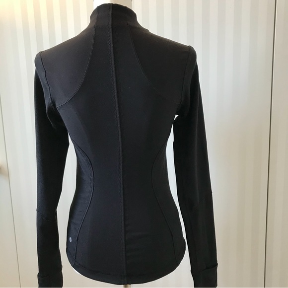 Lululemon forme jacket *cuffins pow stripe split pea /black Size 4 - Picture 6 of 9